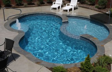 Splash deck for Charm-25 fiberglass pool