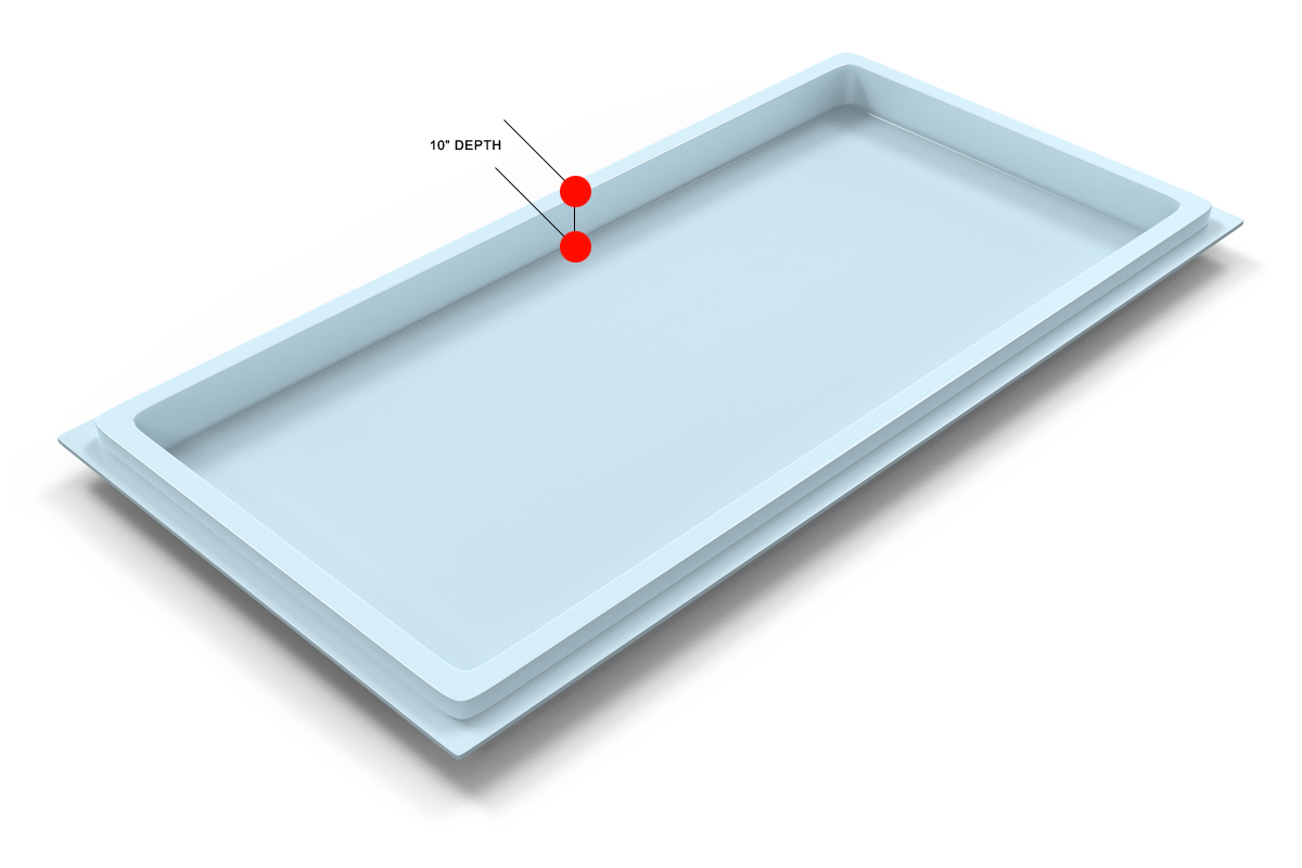 Rectangular Fiberglass Tanning Ledge