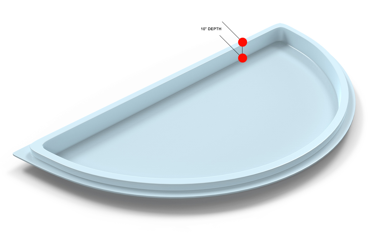 Semi-Circle Fiberglass Tanning Ledge