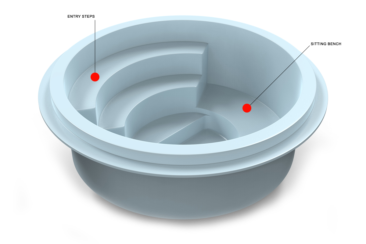 Small round fiberglass inground Spa