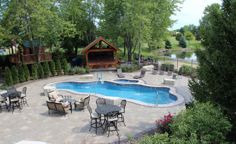 Elegance-35 fiberglass pool rendering