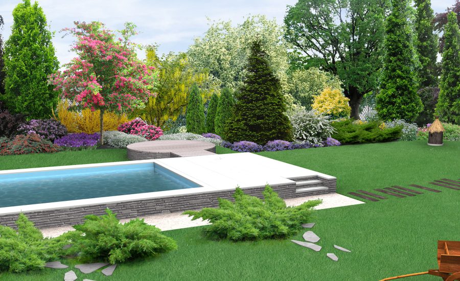 Radiance 25 fiberglass pool rendering