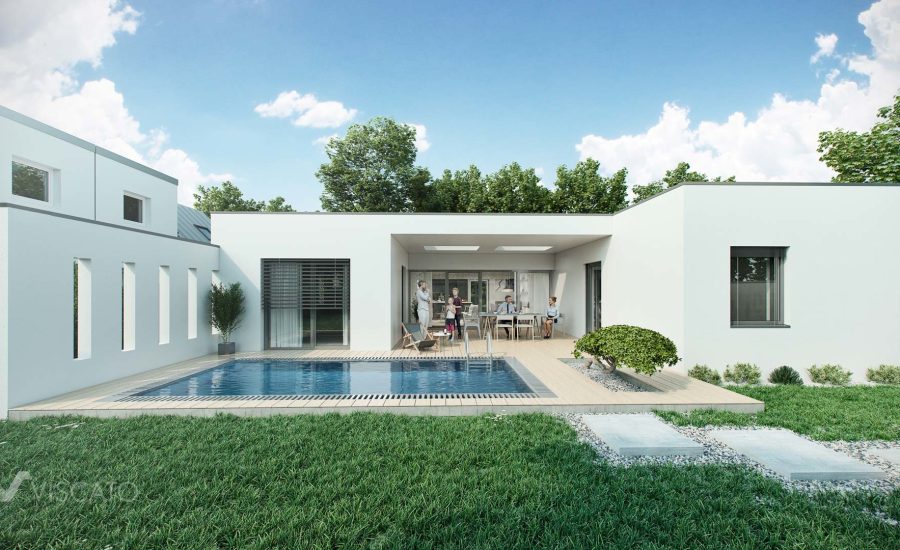 Radiance 25 fiberglass pool rendering