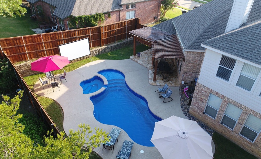 Sunrise 35 fiberglass pool rendering