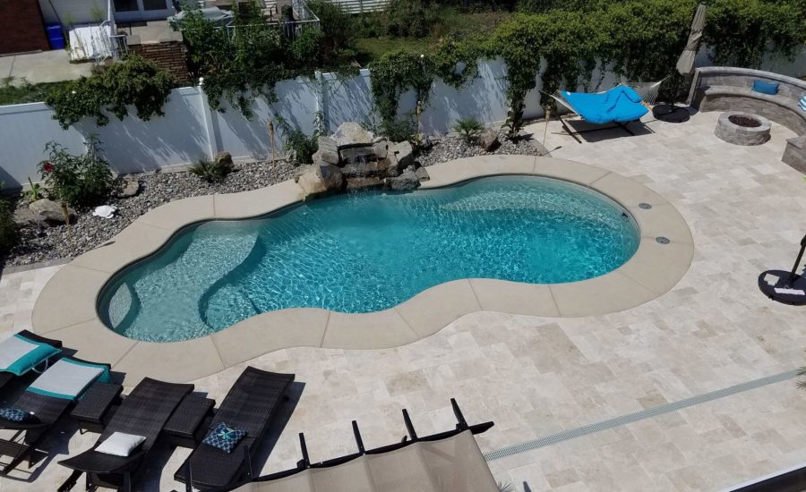 Aurora-T35 fiberglass pool rendering