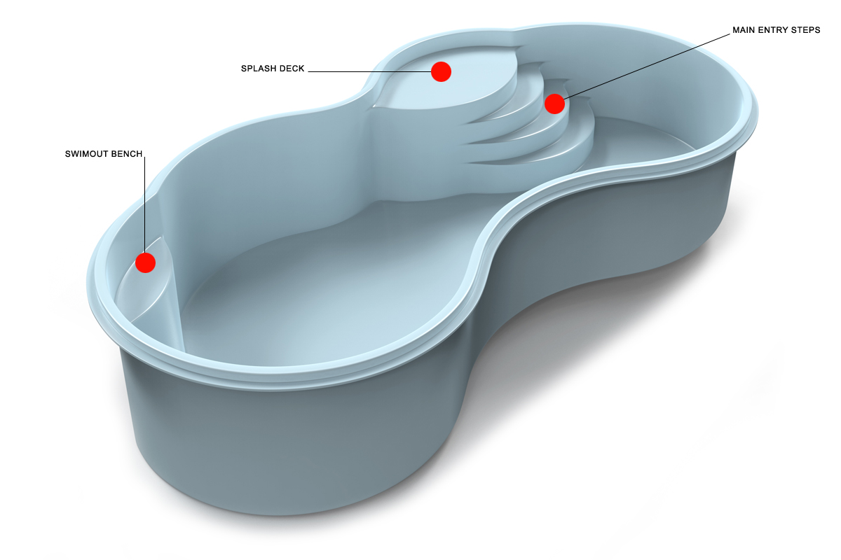 Charm 25 Fiberglass Inground Pool with Splash Deck