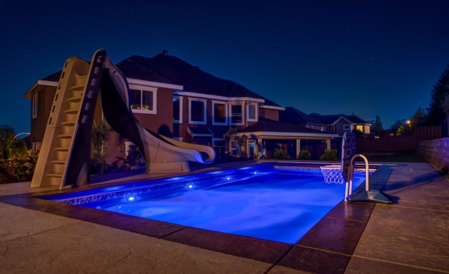 Night time underwater lights