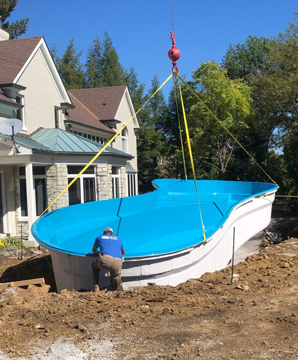 dig, drop and set fiberglass pools