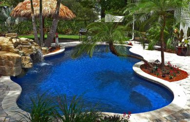 Oasis style poolscape design idea for inground pools